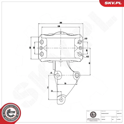 Uloženie motora 75SKV070 (ESEN SKV) - obr. 6