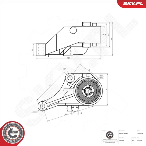 Uloženie motora ESEN SKV 75SKV108