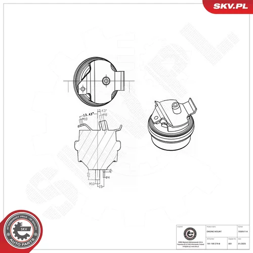 Uloženie motora 75SKV114 (ESEN SKV) - obr. 5