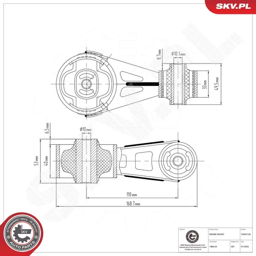 Uloženie motora 75SKV136 (ESEN SKV) - obr. 4