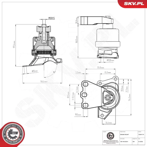 Uloženie motora 75SKV174 (ESEN SKV) - obr. 6