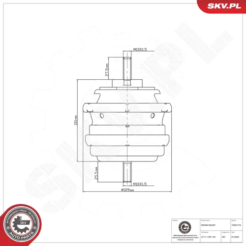 Uloženie motora ESEN SKV 75SKV178