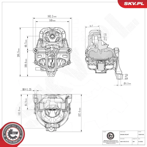 Uloženie motora 75SKV182 (ESEN SKV) - obr. 7