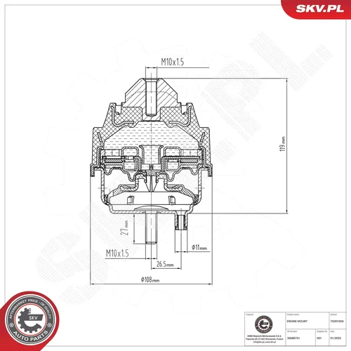 Uloženie motora 75SKV204 (ESEN SKV) - obr. 6