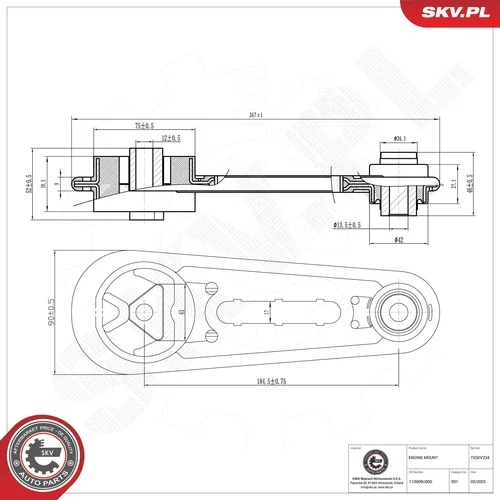 Uloženie motora ESEN SKV 75SKV234