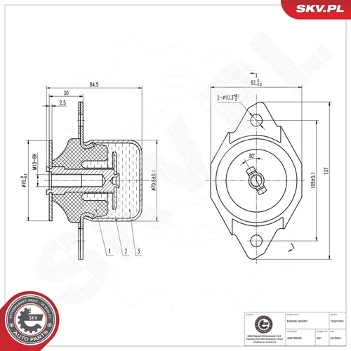 Uloženie motora 75SKV325 (ESEN SKV) - obr. 3