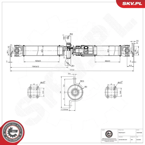 Hnací hriadeľ 76SKV038 (ESEN SKV) - obr. 1