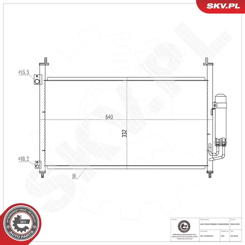 Kondenzátor klimatizácie ESEN SKV 86SKV092