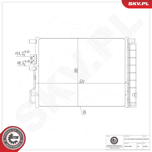 Kondenzátor klimatizácie ESEN SKV 86SKV245