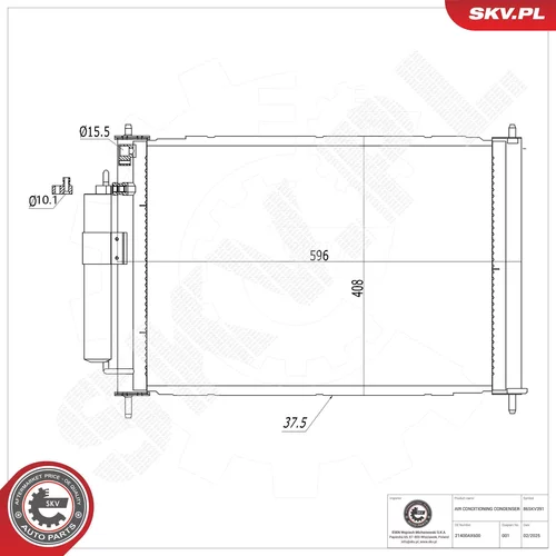 Kondenzátor klimatizácie ESEN SKV 86SKV391