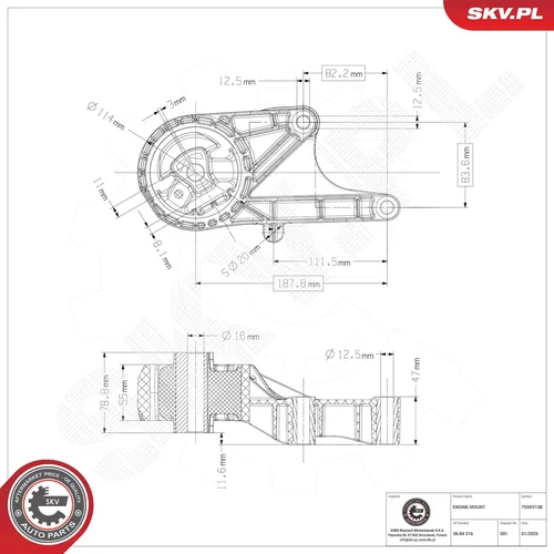 Uloženie motora 75SKV138 (ESEN SKV) - obr. 4