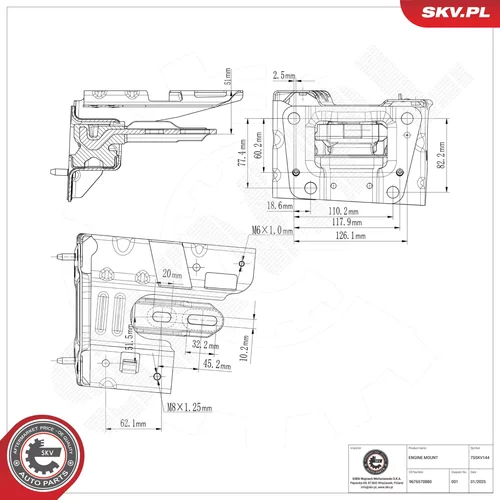 Uloženie motora ESEN SKV 75SKV144