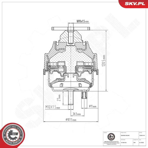 Uloženie motora ESEN SKV 75SKV147
