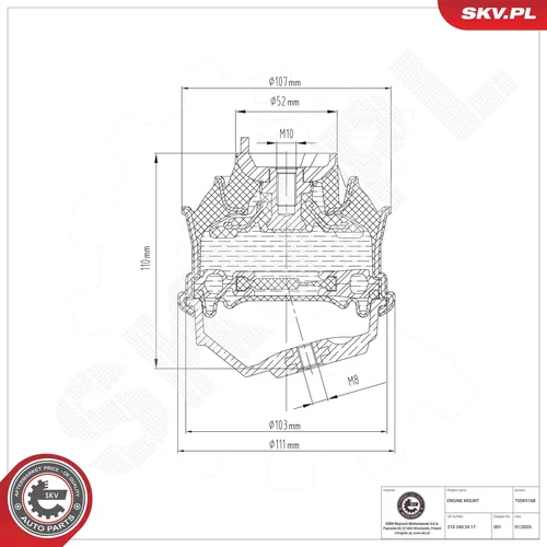 Uloženie motora 75SKV168 (ESEN SKV) - obr. 5
