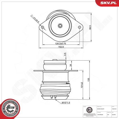 Uloženie motora 75SKV241 (ESEN SKV) - obr. 3