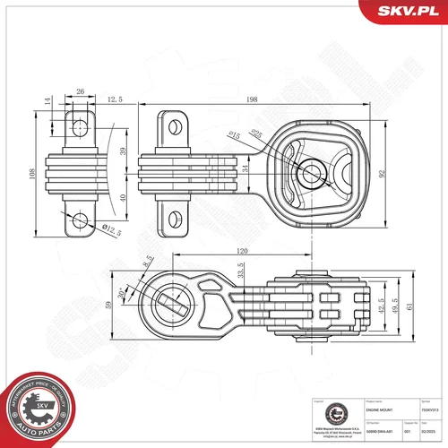 Uloženie motora 75SKV313 (ESEN SKV) - obr. 1