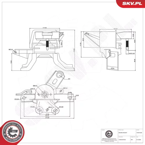 Uloženie motora ESEN SKV 75SKV528