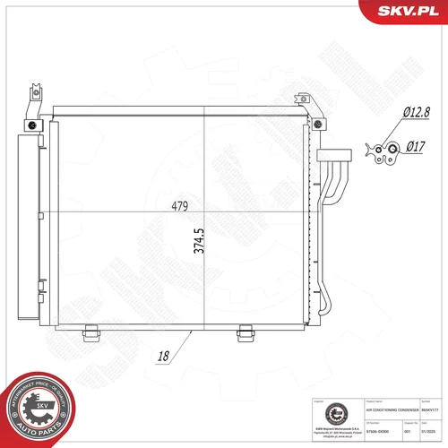 Kondenzátor klimatizácie ESEN SKV 86SKV177