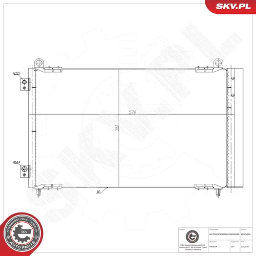 Kondenzátor klimatizácie ESEN SKV 86SKV590