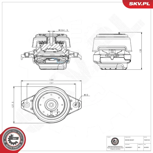 Uloženie motora ESEN SKV 75SKV122
