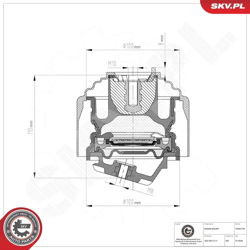 Uloženie motora ESEN SKV 75SKV139