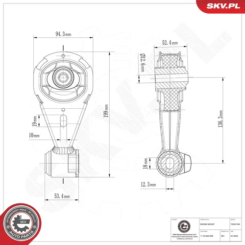 Uloženie motora ESEN SKV 75SKV166