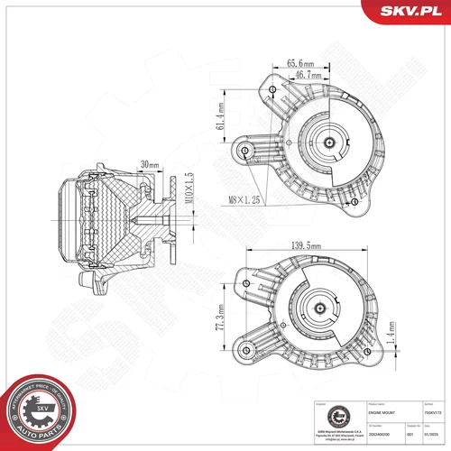 Uloženie motora 75SKV172 (ESEN SKV) - obr. 6