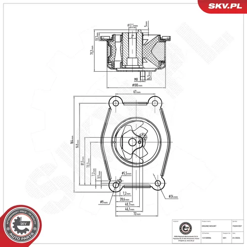 Uloženie motora ESEN SKV 75SKV207