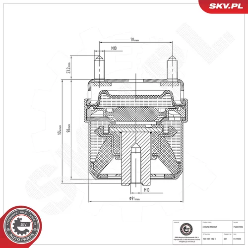 Uloženie motora 75SKV209 (ESEN SKV) - obr. 5