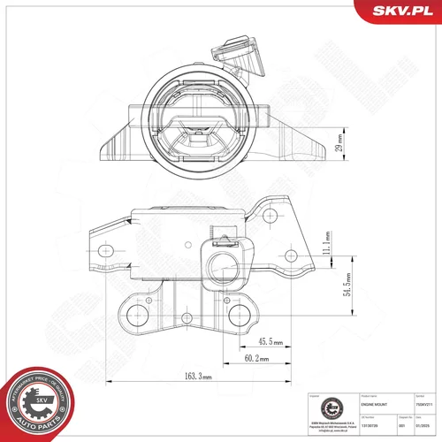 Uloženie motora 75SKV211 (ESEN SKV) - obr. 6
