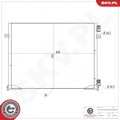 Kondenzátor klimatizácie ESEN SKV 86SKV062