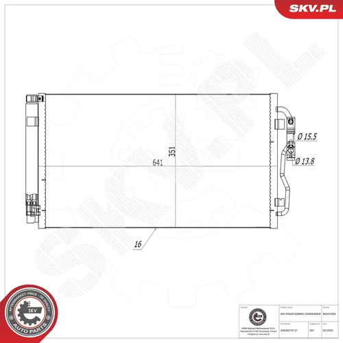 Kondenzátor klimatizácie ESEN SKV 86SKV085