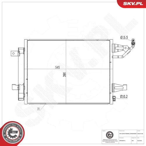 Kondenzátor klimatizácie ESEN SKV 86SKV108