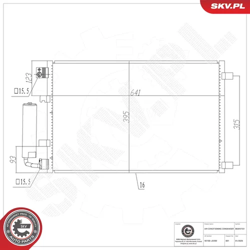 Kondenzátor klimatizácie ESEN SKV 86SKV151