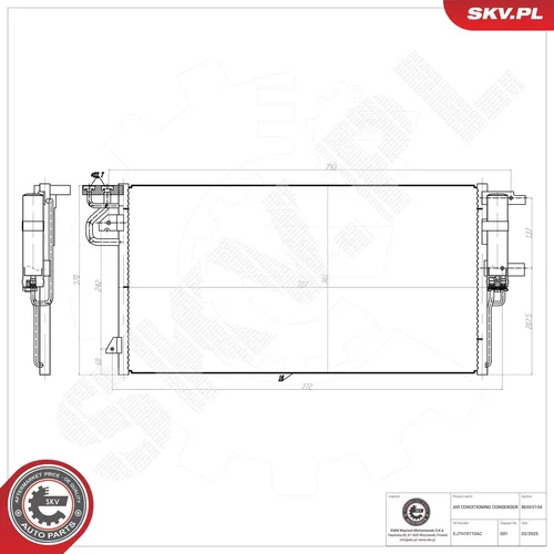 Kondenzátor klimatizácie ESEN SKV 86SKV154