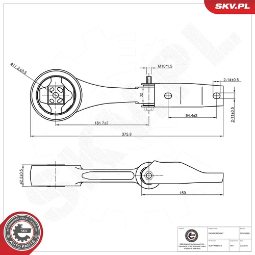 Uloženie motora 75SKV069 (ESEN SKV) - obr. 3