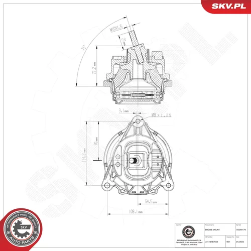 Uloženie motora ESEN SKV 75SKV179