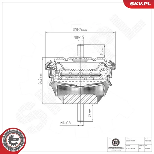 Uloženie motora 75SKV180 (ESEN SKV) - obr. 5