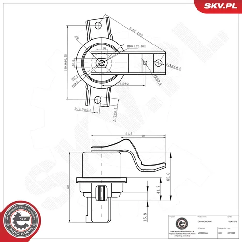 Uloženie motora ESEN SKV 75SKV276