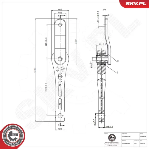 Uloženie motora 75SKV334 (ESEN SKV) - obr. 3