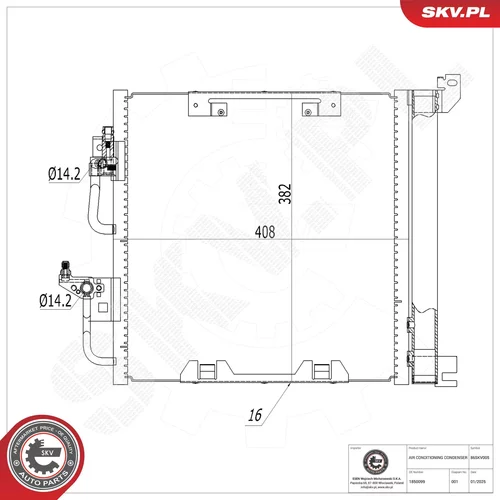 Kondenzátor klimatizácie ESEN SKV 86SKV005