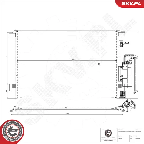 Kondenzátor klimatizácie ESEN SKV 86SKV089