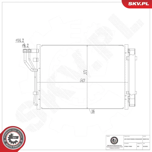 Kondenzátor klimatizácie ESEN SKV 86SKV126