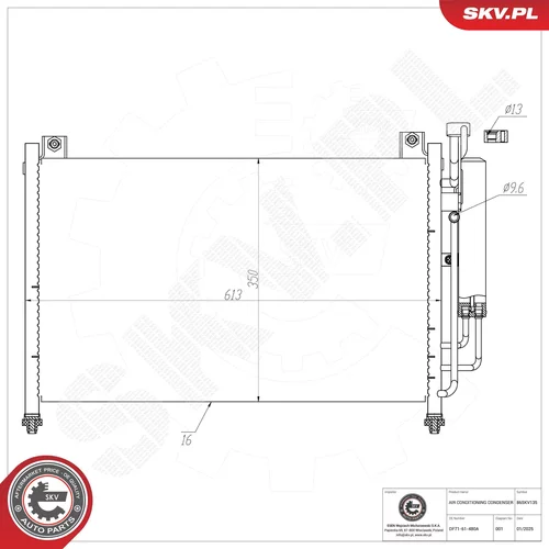Kondenzátor klimatizácie ESEN SKV 86SKV135