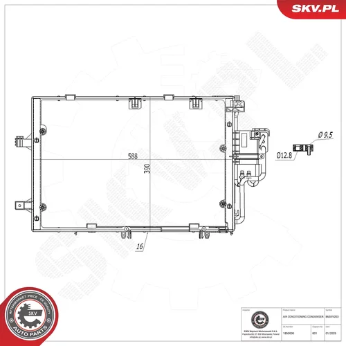 Kondenzátor klimatizácie ESEN SKV 86SKV203