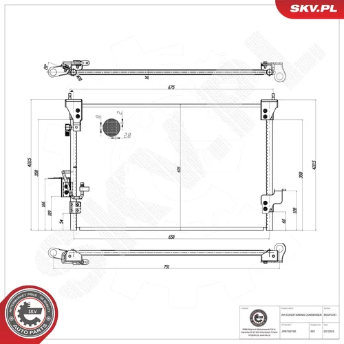 Kondenzátor klimatizácie ESEN SKV 86SKV281