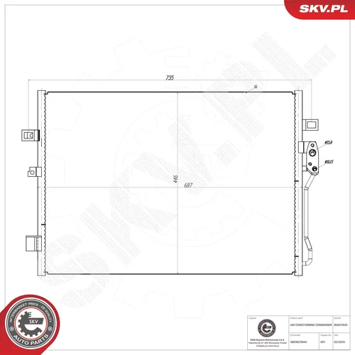Kondenzátor klimatizácie ESEN SKV 86SKV620