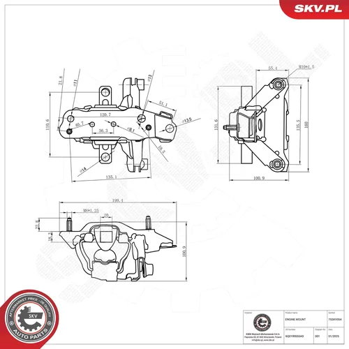 Uloženie motora 75SKV054 (ESEN SKV) - obr. 6