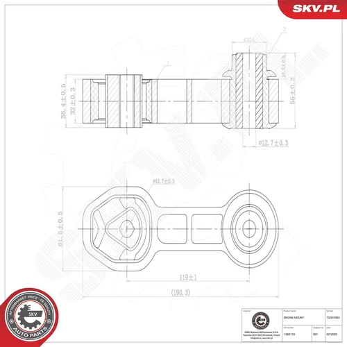 Uloženie motora 75SKV083 (ESEN SKV) - obr. 3