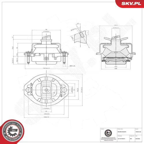 Uloženie motora ESEN SKV 75SKV126
